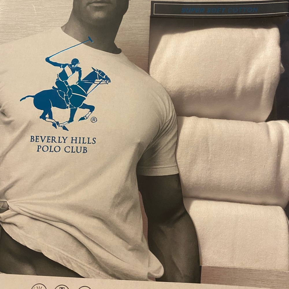 💜Beverly Hills Polo Club Men’s 3Pk Crew Neck Tees - Picture 2 of 3